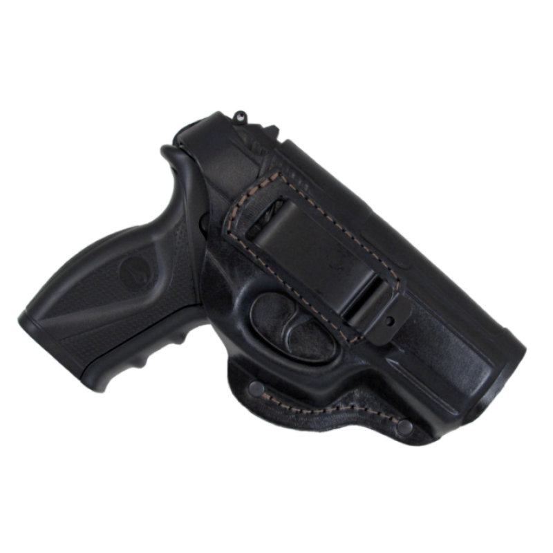 Кобура Crosman C11 поясна + прихованого внутрішньобрючного носіння формована з кліпсою (шкіра, чорна) Кобура Crosman C11 поясна + прихованого внутрішньобрючного носіння формована з кліпсою (шкіра, чорна)