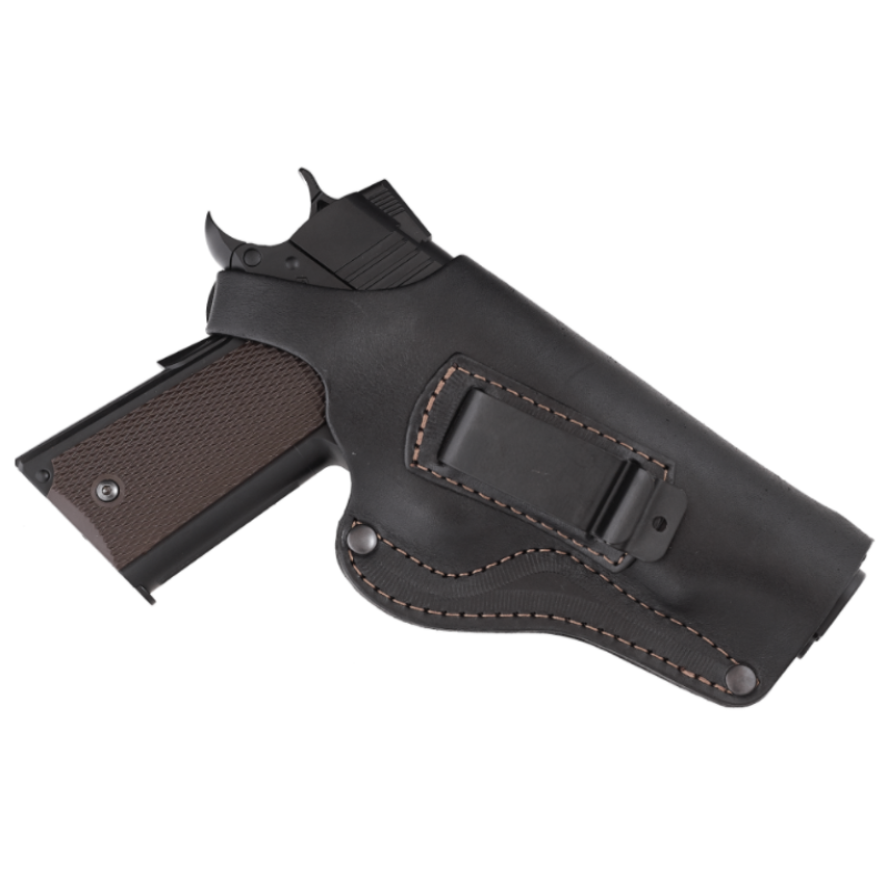 Кобура Colt 1911 поясна + прихованого внутрішньобрючного носіння не формована з кліпсою (шкіра, чорна) Кобура Colt 1911 поясна + прихованого внутрішньобрючного носіння не формована з кліпсою (шкіра, чорна)