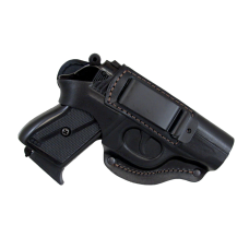 Кобура ПГШ-790 поясна + прихованого внутрішньобрючного носіння формована з кліпсою (шкіра, чорна)