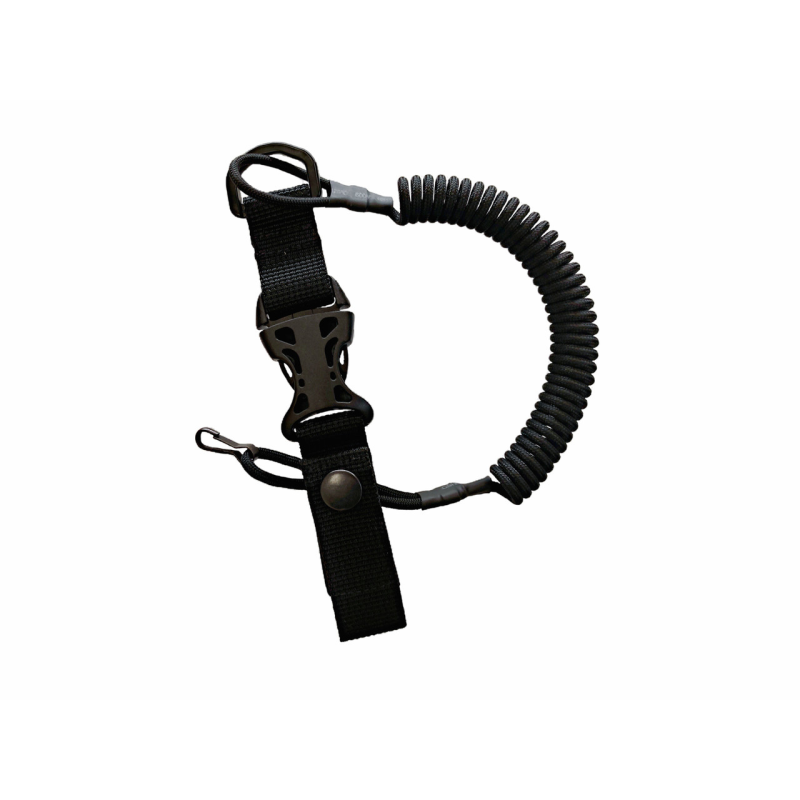 Страхувальний шнур тренчик з фастексом, швидкознімний (паракорд, чорний)