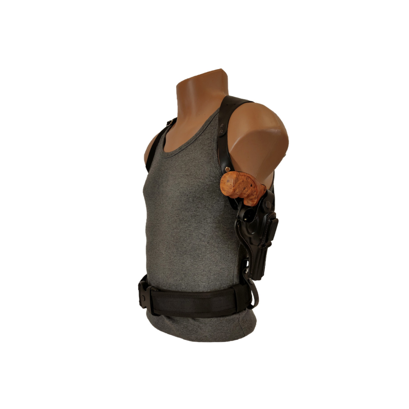 Кобура для Револьвер 4 оперативна + поясна + скритого внутрішньобрючного носіння формована зі скобою (шкіра, чорна)