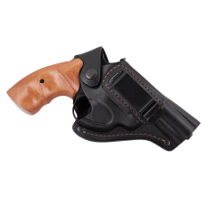 Кобура Револьвер 3 поясна + прихованого внутрішньобрючного носіння формована з кліпсою, шкіра, чорна