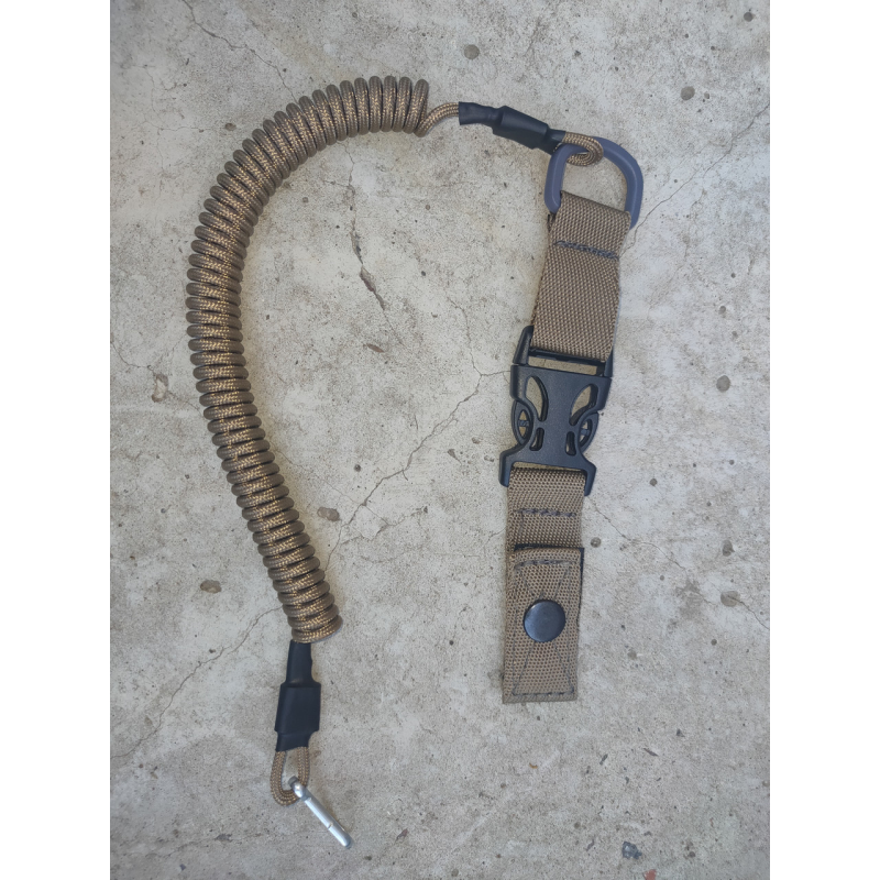 Тренчик пістолетний з фастексом, страхувальний шнур для пістолета, швидкознімний (паракорд) колір койот