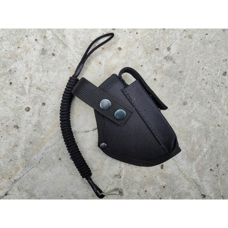 Кобура для ПМ Макарова поясна з чохлом підсумком під магазин Oxford чорна + страховий шнур 981 SV Кобура для ПМ Макарова поясна з чохлом підсумком під магазин Oxford чорна + страховий шнур 981 SV