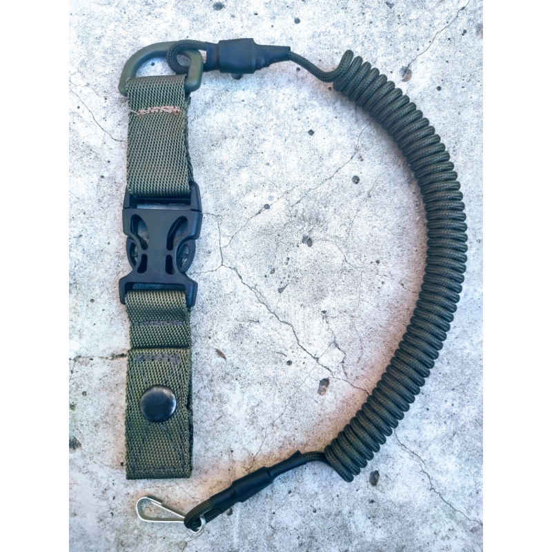 Страхувальний шнур тренчик з фастексом, швидкознімний (паракорд, олива)