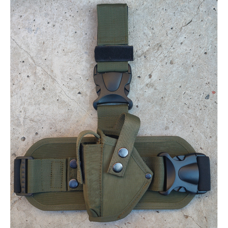 Кобура для ЛІВШІ для ПМ Макарова на стегно з платформою кобура на ногу oxford 600d Олива Хакі SV
