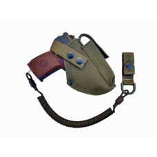 Кобура для пістолета ПМ макарова Олива з підсумком під магазин + шнур страхувальний тренчик 972 SV