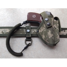 Кобура для пістолета макарова ПМ поясна камуфляж піксель + тренчик, шнур, 973 SV