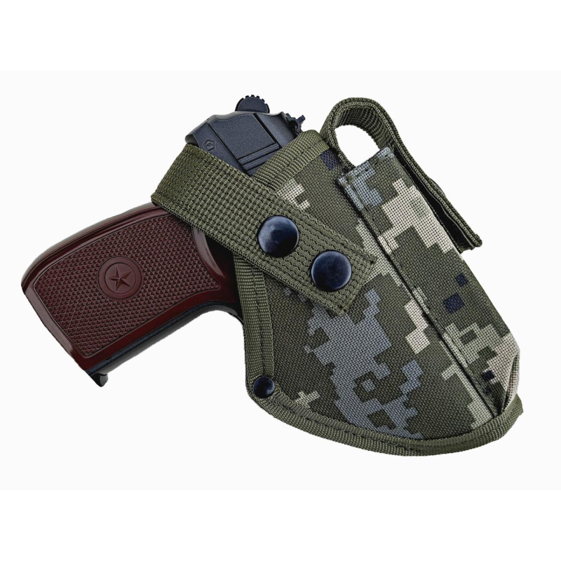 Кобура ПМ поясна з чохлом під магазин (піксель) Кобура ПМ поясна з чохлом під магазин (піксель)