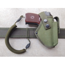 Кобура для ПМ Макарова поясна + шнур страхувальний тренчик з чохлом підсумком під магазин Oxford Оліва 987 SV