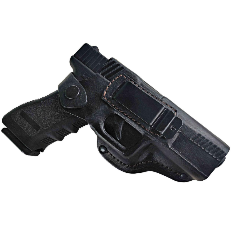 Кобура поясна Glock 17 формована з кліпсою (шкіра, чорна) SV Кобура поясна Glock 17 формована з кліпсою (шкіра, чорна) SV