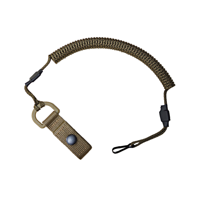 Шнур страхувальний кручений кручений-карабін для пістолета (паракорд, колір піксель, койот, пісок)
