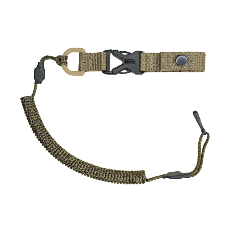 Страхувальний шнур тренчик  з фастексом, швидкознімний (паракорд, пиксель,песок,койот)