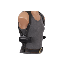 Кобура двостороння Форт-12 формована з кліпсою з чохлом під магазин (шкіра, чорна)