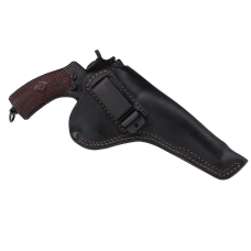 Кобура під Наган поясна + прихованого носіння не формована зі скобою (шкіряна, чорна)