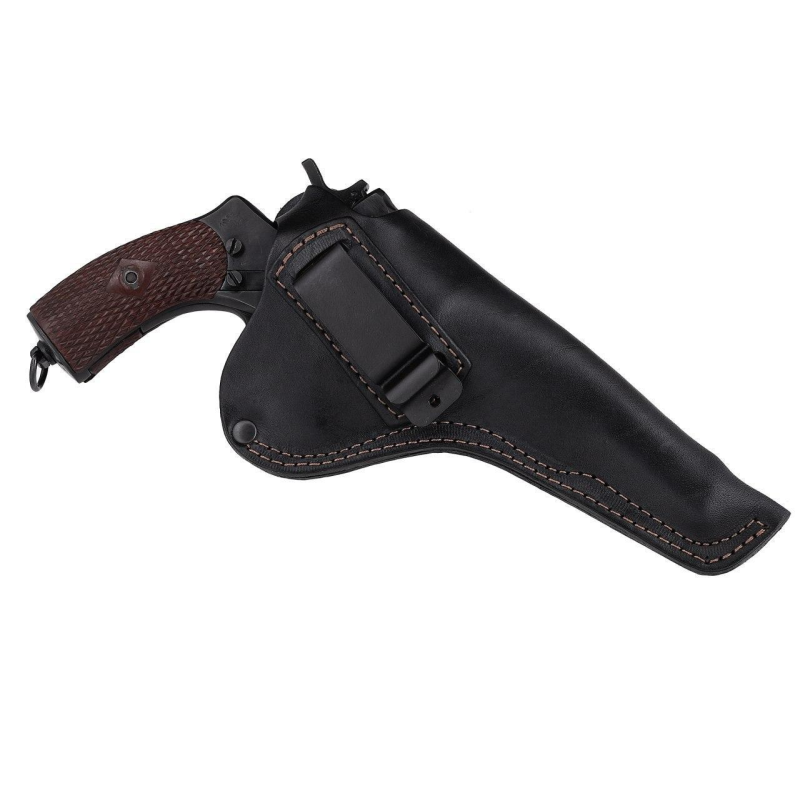 Кобура під Наган поясна + прихованого носіння не формована зі скобою (шкіряна, чорна) Кобура під Наган поясна + прихованого носіння не формована зі скобою (шкіряна, чорна)