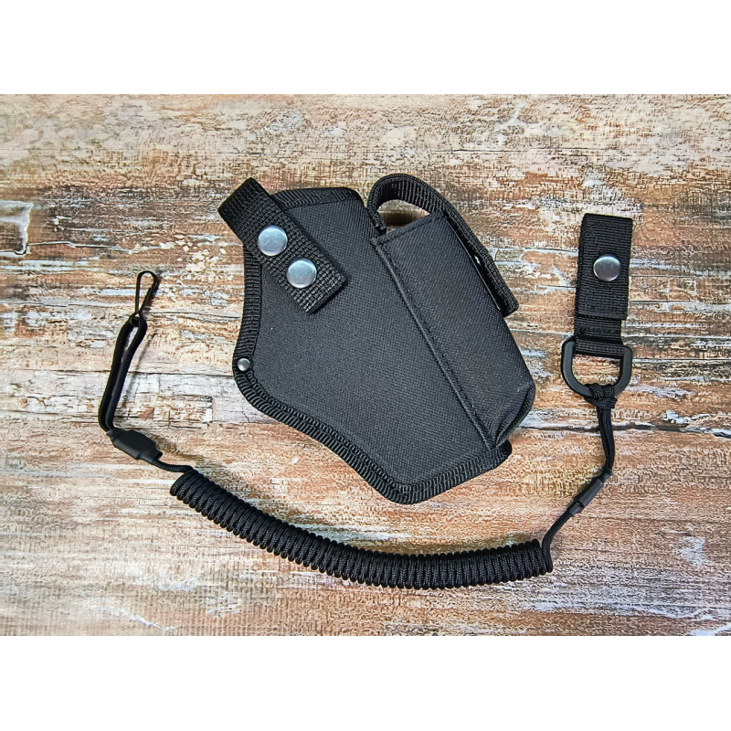 Кобура до G-17 Glock-17 Глок поясна з чохлом підсумком до магазину + шнур тренчик чорна SV