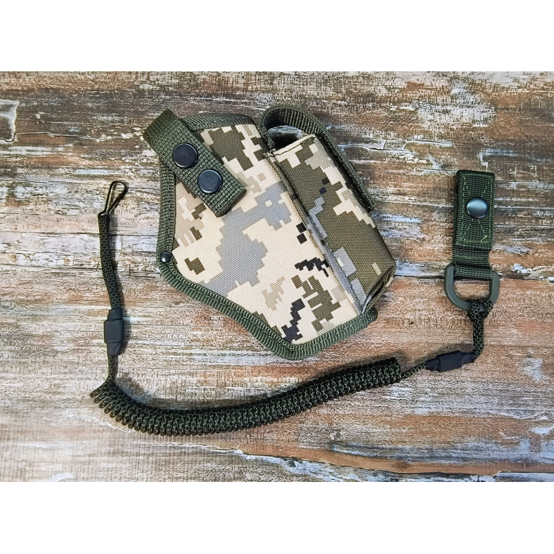 Кобура до G-17 Glock-17 Глок поясна з чохлом підсумком до магазину + шнур тренчик Піксель SV