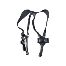 Кобура оперативная двухсторонняя ТТ формованная с чехлом под магазин (кожа, черная)