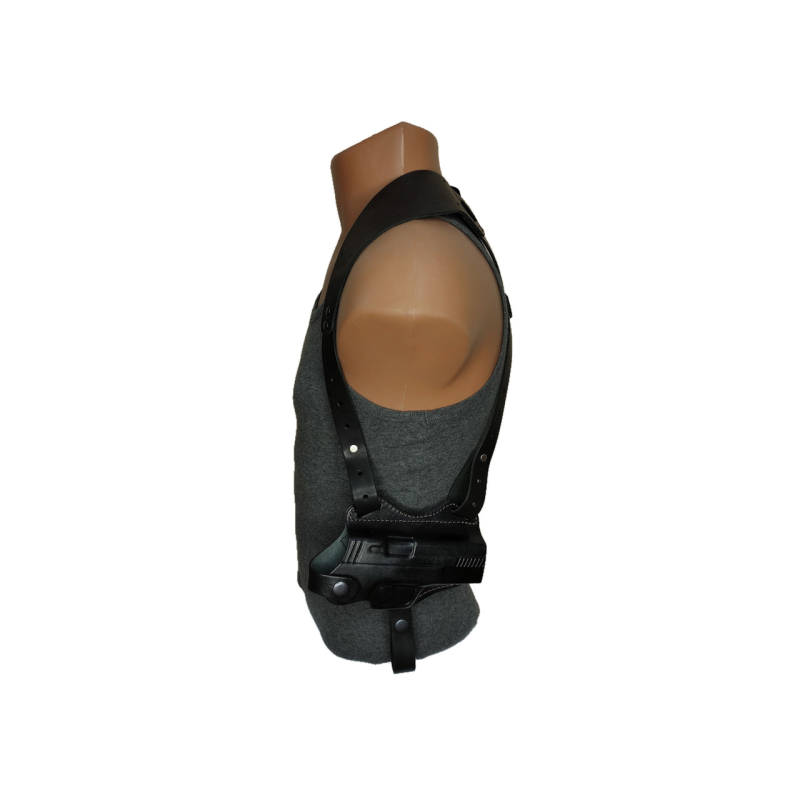 Кобура для   Glock-17,  Глок-17, T 910 “Flarm“ /кобура 2в1 оперативна + поясна (шкіряна, чорна)