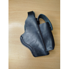 Кобура шкіряна для Глок 17 Glock 17 поясна з чохлом під магазин