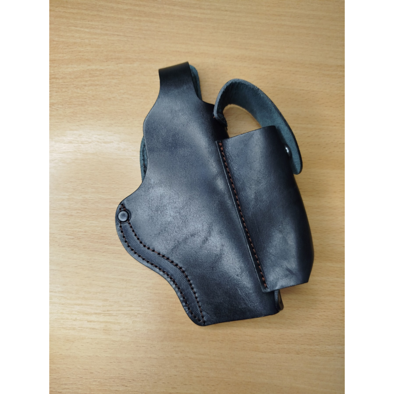 Кобура шкіряна для Глок 17 Glock 17 поясна з чохлом під магазин Кобура шкіряна для Глок 17 Glock 17 поясна з чохлом під магазин