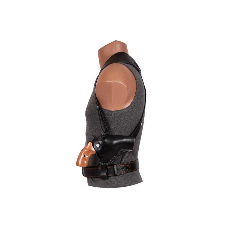 Кобура Револьвер 3 оперативна + поясна не формована (шкіра, чорна)