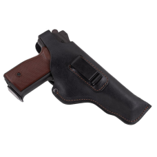 Кобура АПС (Автоматичний пістолет Стєчкіна) поясна + прихованого внутрішньобрючного носіння не формована з кліпсою (шкіра, чорна)