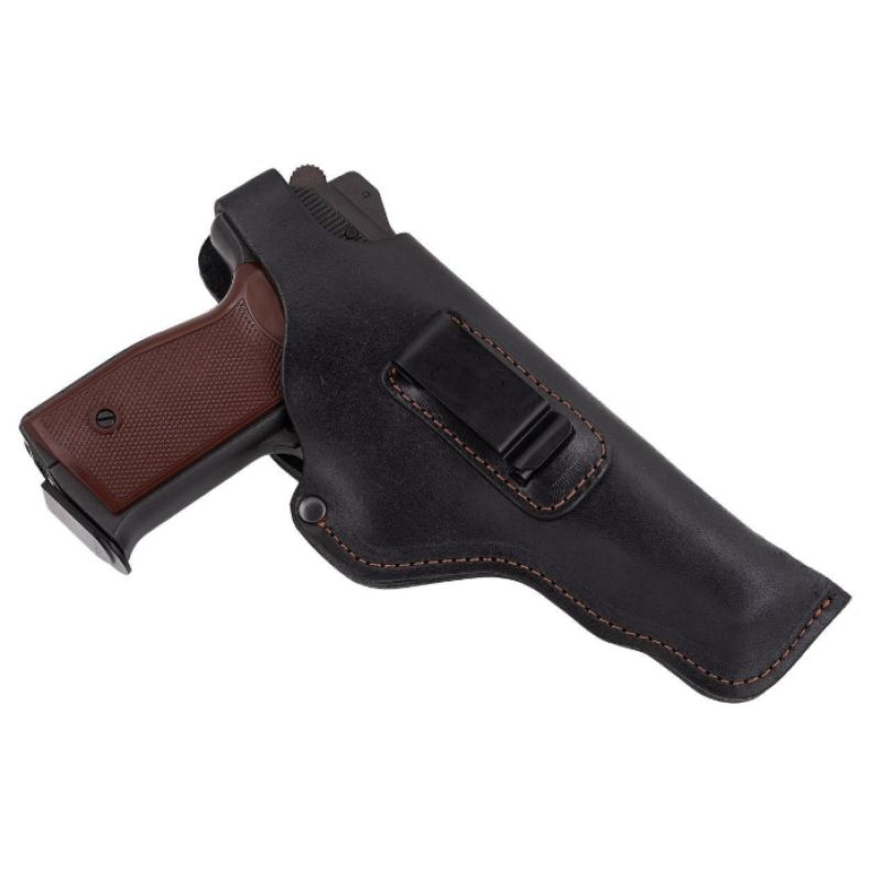 Кобура АПС (Автоматичний пістолет Стєчкіна) поясна + прихованого внутрішньобрючного носіння не формована з кліпсою (шкіра, чорна) Кобура АПС (Автоматичний пістолет Стєчкіна) поясна + прихованого внутрішньобрючного носіння не формована з кліпсою (шкіра, чорна)