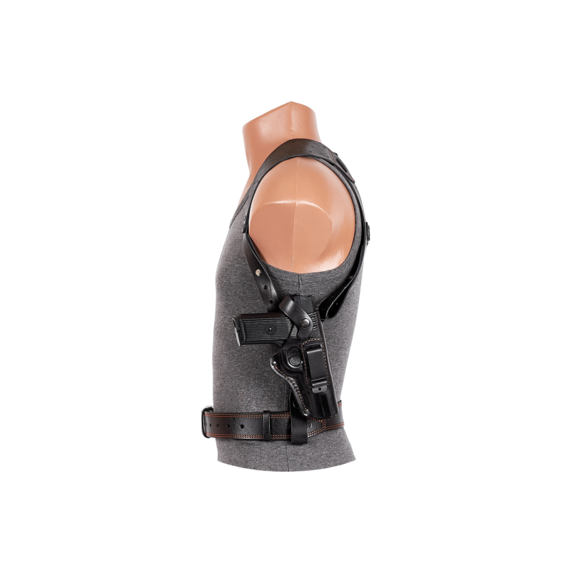 Кобура ТТ оперативна + поясна + прихованого внутрішньобрючного носіння формована з кліпсою (шкіра, чорна)