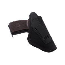 Кобура для ПМ-Макарова поясна + прихованого носіння (cordura 1000D/шкіра, чорна)